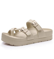 Platform Sandals Comfortable Foam Slides Thick Soles Outdoor Adjustable Buckle Beach Sandals with Arch Support