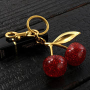 Handbag Pendant Keychain Women's Exquisite Internet-famous Crystal Cherry Car Accessories High-Grade Pendant - Luxe Ladies Moda