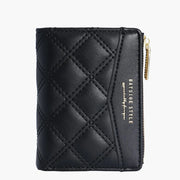 Embroidery Coin Purse Women Wallet Ladies PU Leather Solid Color Short Wallet Zipper Card Bag Card Holder Student Money Bag - Luxe Ladies Moda