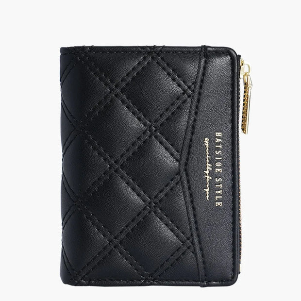 Embroidery Coin Purse Women Wallet Ladies PU Leather Solid Color Short Wallet Zipper Card Bag Card Holder Student Money Bag - Luxe Ladies Moda