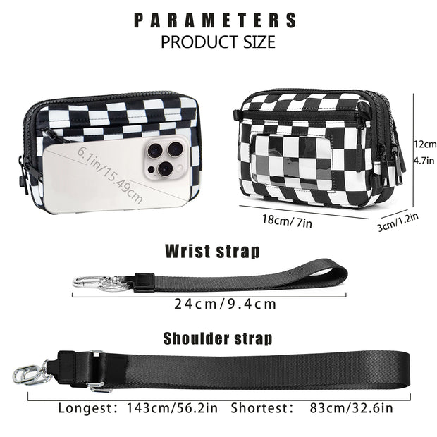 Small Crossbody Bags for Women Men Cellphone Belt Bag Purse Fanny Pack with Adjustable Strap Black Sling Bag for Festival Gifts - Luxe Ladies Moda