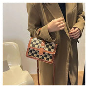 small square bag Versatile shoulder crossbody bag casual checkerboard bag  crossbody bags for women  Satchels
