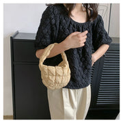 Mini Cloud Pleated Bags for Women Casual Quilted Handbag Nylon Padded Handle Bags Luxury Soft Puffy Bag Designer Underarm Bag - Luxe Ladies Moda