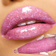8-Color Glitter Shimmer Lip Gloss | Moisturizing Diamond Liquid Lipstick for Plump, Shiny Lips