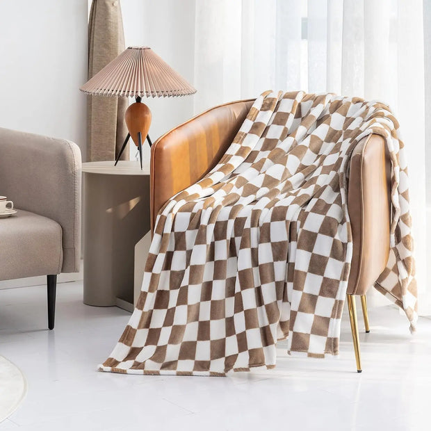 Buffalo Plaid Wool Blanket - Soft Velvet Flannel Throw - Luxe Ladies Moda