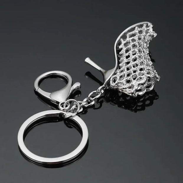 High Heel Shoes Keychain – Rhinestone Car Key Ring, Fashion Crystal Key Holder for Women’s Bag Charms - Luxe Ladies Moda