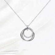 S925 Silver Round Choker Zircon For Women Fashion Chain Minimalist Dainty Double Circle Pendant Necklace Neck Fine Jewelry - Luxe Ladies Moda