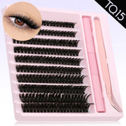 Eyelash Clusters Kit DIY Lash Extension Kit Lash Bond And Seal And Eyelash Tweezers With Waterproof Strong Hold - Luxe Ladies Moda