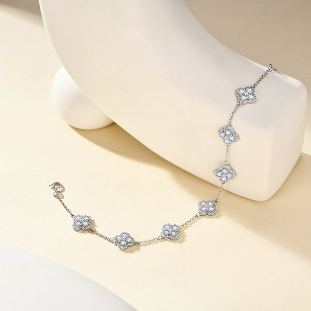 Full Moissanite Diamond Bracelet DVVS1 For Women 925 Sterling Silver Gold Plated Lucky Engagement Wedding  Jewelry Gift