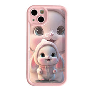Lovely Pink Rabbit Silicone Case For Samsung Galaxy S24 S23 Ultra S22 S21 Plus S20 FE A12 A32 A52 A52S A23 A33 A53 A14 A34 A54 - Luxe Ladies Moda