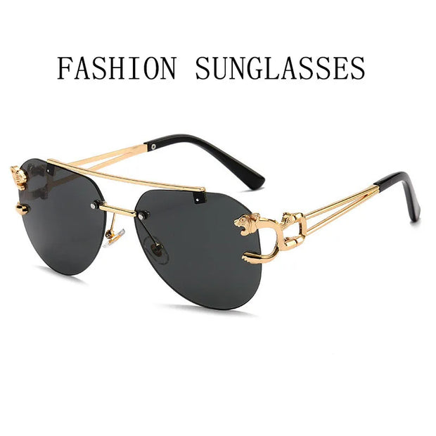 Rimless Sunglasses Women Trendy Luxe Fashion Sunglasses Vintage Glasses - Luxe Ladies Moda