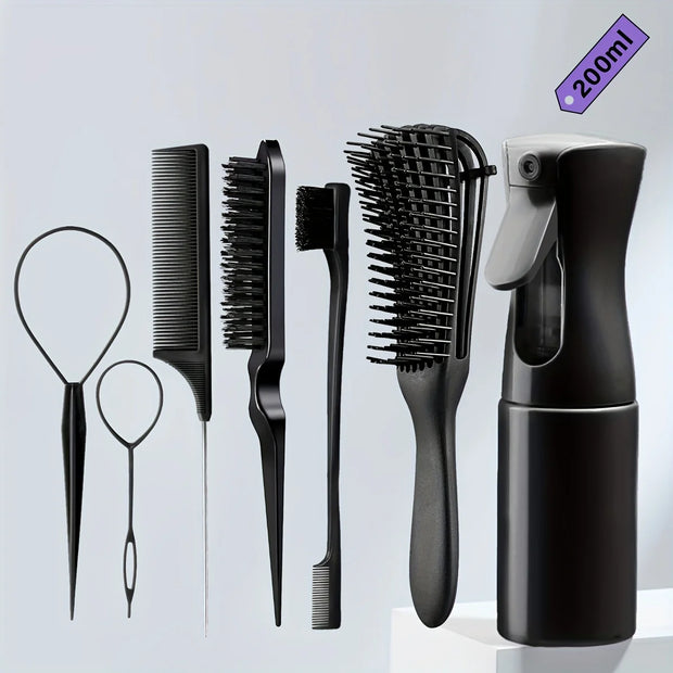 5-Piece Hair Styling Tools Set – Unscented Hair Care Kit with Octopus Detangler Brush & Comb for Curly/Normal Hair - Luxe Ladies Moda