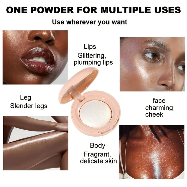 Face Highlighter Palette – Pearl Shimmer Glow Powder