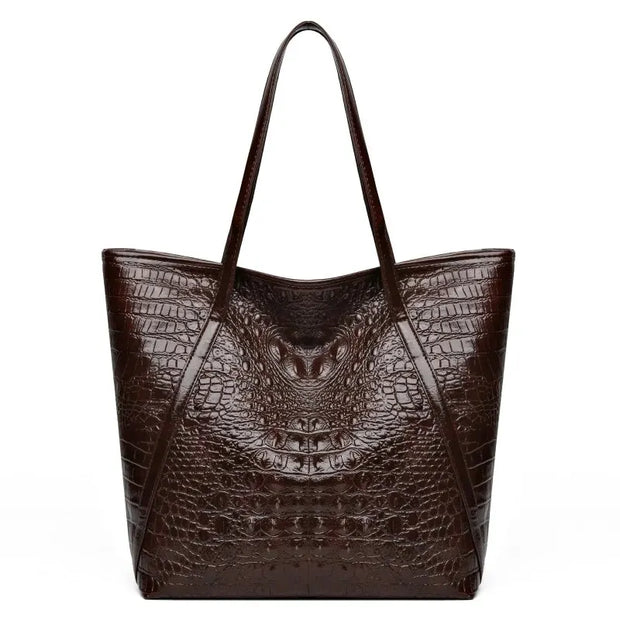 Simple And Versatile Crocodile Print Tote Bag, Large CapacityFashion Hand Bill Shoulder Women's Bag - Luxe Ladies Moda