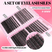 Lash Clusters Set Mixed Tray Lashes Kit Fluffy Individual Lashes Extension with Lash Bond and Seal At Home Makeup - Luxe Ladies Moda