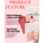 Liquid Blush Set with Sponge Tip Easy to Wear High Pigment Long Lasting Makeup Blusher For Cheek And Lip Gift Box Kit - Luxe Ladies Moda