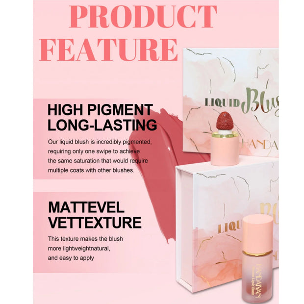 Liquid Blush Set with Sponge Tip Easy to Wear High Pigment Long Lasting Makeup Blusher For Cheek And Lip Gift Box Kit - Luxe Ladies Moda