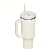 40oz 304 Straw For Sport Stainless Steel Insulated Water Bottle Thermal Coffee Car Cup Cold Hot Mugs Vacuum Flask With Handle - Luxe Ladies Moda