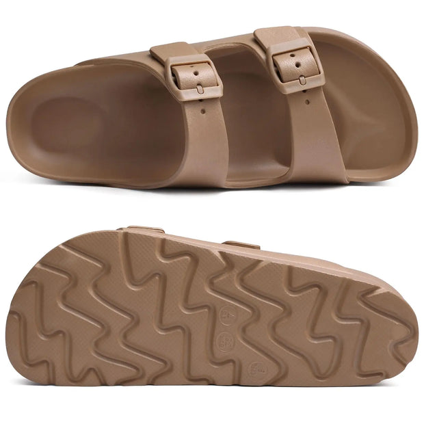 Fashion Thick Sole Slippers For Women Lightweight EVA Beach Shoes With Adjustable Buckle Summer New Orthopedic Slippers