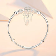 Dreamcatcher Tassel Silver Bracelet – Elegant Boho Jewelry with Dreamcatcher Charm and Tassels - Luxe Ladies Moda