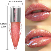 8-Color Glitter Shimmer Lip Gloss | Moisturizing Diamond Liquid Lipstick for Plump, Shiny Lips