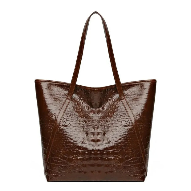 Simple And Versatile Crocodile Print Tote Bag, Large CapacityFashion Hand Bill Shoulder Women's Bag - Luxe Ladies Moda