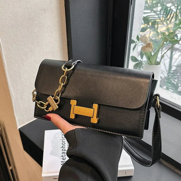 Women's Fashion Texture Crossbody Shoulder Bag Hundred Small Square Bag Brown Niche Light Luxury Women's Bag - Luxe Ladies Moda