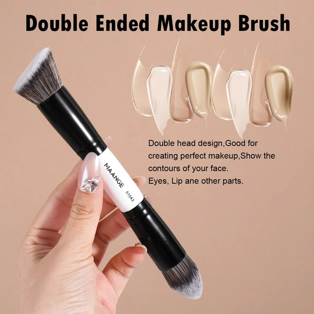 Makeup Brush Set Soft Hair Synthetic Kabuki Brushes Foundation Powder Blending Concealer Eyeshadow Double-ended Brushes