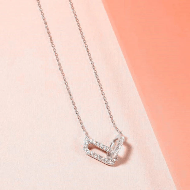 S925 Silver Round Choker Zircon For Women Fashion Chain Minimalist Dainty Double Circle Pendant Necklace Neck Fine Jewelry - Luxe Ladies Moda