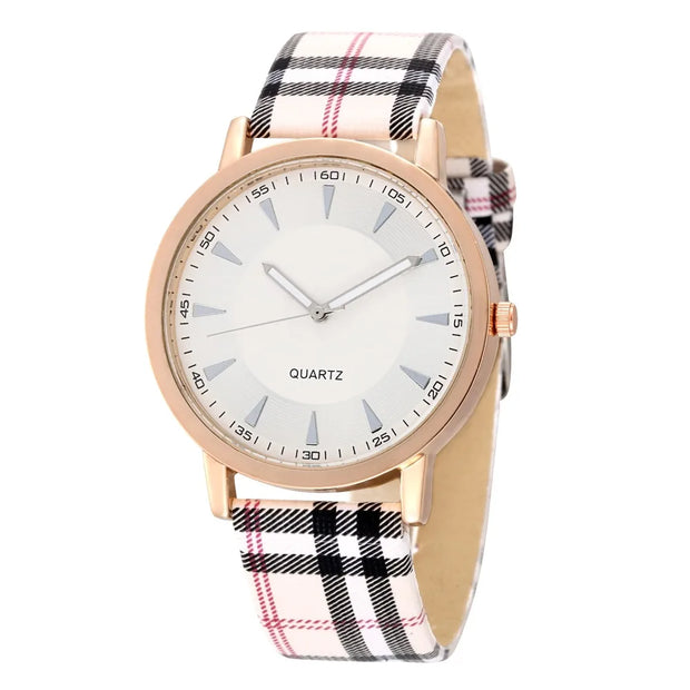 Fashion Casual Women's Quartz Watches Black White Dial Analog Ladies Wristwatch Leather Strap Simple Female Clock Gift for Women - Luxe Ladies Moda