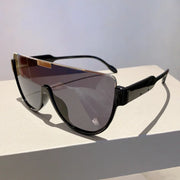 Luxury Brand Designer Half Frame Oversized Sunglasses Women For Men Vintage Fashion Sun Glasses Trendy Punk One Piece Shades - Luxe Ladies Moda