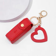 Solid Color Portable Lipstick Bags Wallet Keychain Mini Storage Bag For Women Lipsticks Protective Cover With Mini Makeup Mirror - Luxe Ladies Moda