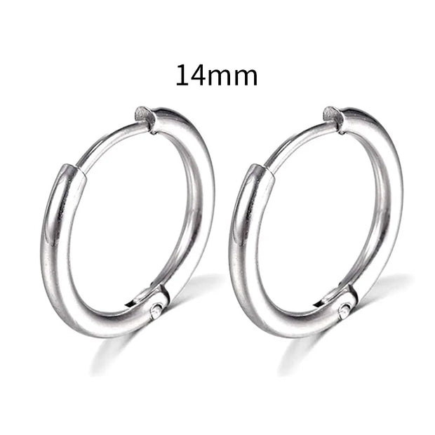 Simple Stainless Steel Small Hoop Earrings for Women - Luxe Ladies Moda