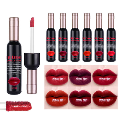 Wine Bottle Lip Stains Kit Wine Bottle Lip Gloss Set 6 Colors Wine Lip Stain Mini Matte Wine Bottles Lip Sticks Tint For - Luxe Ladies Moda
