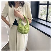 Mini Cloud Pleated Bags for Women Casual Quilted Handbag Nylon Padded Handle Bags Luxury Soft Puffy Bag Designer Underarm Bag - Luxe Ladies Moda