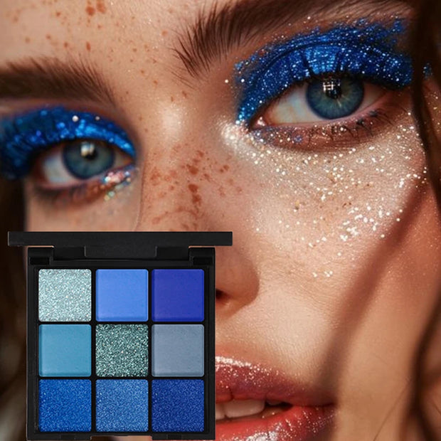 9-Grid Red Eyeshadow Palette Purple Glitter Pearlescent Matte Eye Shadow Shimmer Makeup Long Lasting Women Beauty Eye Cosmetics - Luxe Ladies Moda