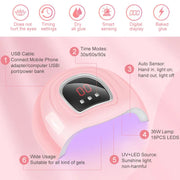 Nail Set Nail Gel Tools Kit 54W Nail Lamp 18/12/7 Colors UV Gel Nail Polish Kit Contains Nail Drill Machine Nail Kit