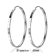 New Fashion18K Gold Plated Hoop Earrings For Women 925 Sterling Silver 2.0mm Fashion Earring 3/4/5/6CM - Luxe Ladies Moda