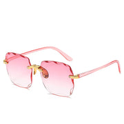 Sunglasses For Women ladies Rimless Sun glasses Diamond cutting Lens Brand Designer Ocean Shades Vintage female glasses eyewear - Luxe Ladies Moda