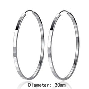 New Fashion18K Gold Plated Hoop Earrings For Women 925 Sterling Silver 2.0mm Fashion Earring 3/4/5/6CM - Luxe Ladies Moda