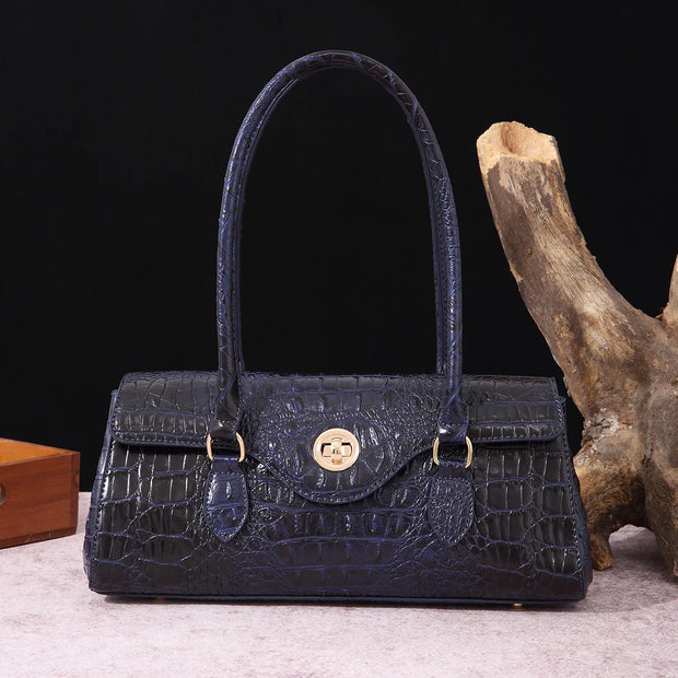 Multicolor Crocodile Pattern Fashion Handheld Stick Bag Large Capacity One Shoulder Underarm Bag Women's Luxury Handbag - Luxe Ladies Moda