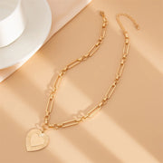 Punk Big Heart Pendant Necklace for Women Fashion Goth Metal Choker Necklace Charm Party Jewelry On The Neck Gifts - Luxe Ladies Moda