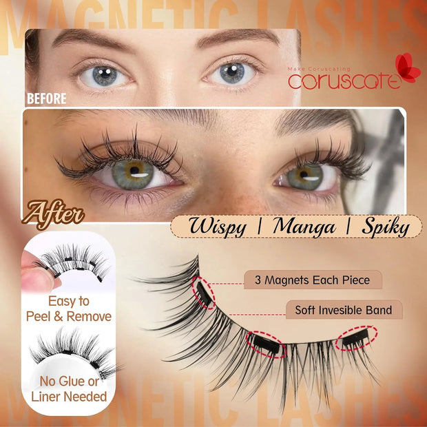 Reusable Magnetic Eyelashes with Applicator - Natural Wispy Lashes, No Glue Needed - Luxe Ladies Moda