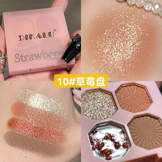 Eye Shadow Palette Mini Makeup Cosmetics Travel Size Cute Glitter Nude Eyeshadows Women Cheap Korean Glitters for the Eyes Gift - Luxe Ladies Moda