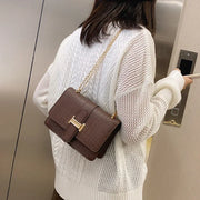 Tote Handbags Chains Shopper Clutch Handbag Winter Large Shoulder Bags for Women Stone Pattern PU Leather Crossbody Bags - Luxe Ladies Moda