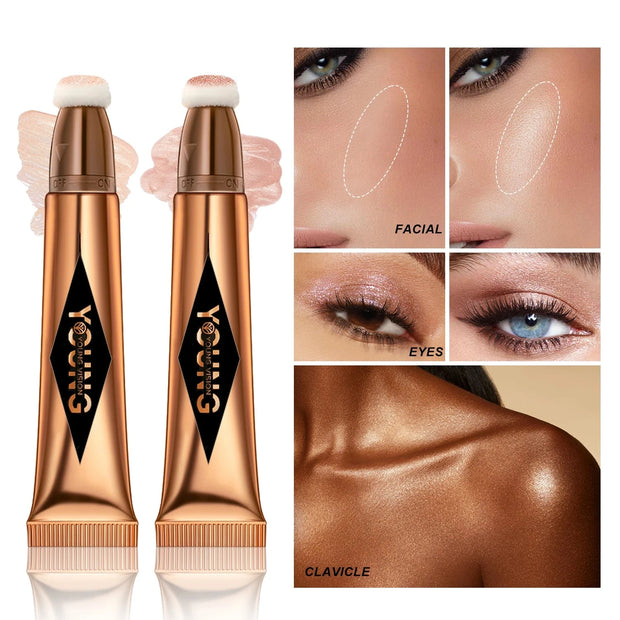 Air cushion, powder blusher, high gloss stick, makeup liquid, rouge, 6 colors optional - Luxe Ladies Moda