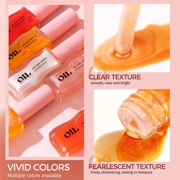 Water Light Honey Essence Lip Oil Long Lasting Moisturizing Fruity Shimmer Jelly Reduce Lip Lines Liquid Lipstick Gloss Makeup - Luxe Ladies Moda