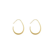 Silver Needle Geometric Oval Hoop Earrings - Luxe Ladies Moda