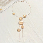 Vintage Gold Color Simple Europe and America Exaggerated Irregular Round Tassel Necklace Women's Party Jewelry Gift Accessories