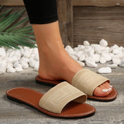 Women Slippers Summer Luxury Fashion Flat Sandals Brown Designer Open Toe Non-Slip Outdoor Beach Slippers Slides Women - Luxe Ladies Moda